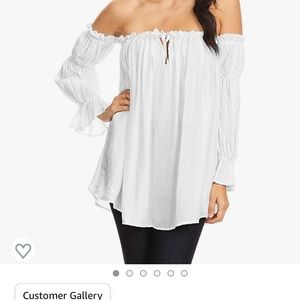 Off shoulder white top- used with Halloween pirate costume - worn once!